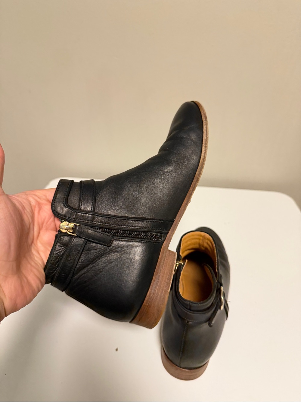 Souliers Sezane Low Johanna Boots Black Leather Women’s EU 40 US 9 UK 7 - Picture 6 of 12